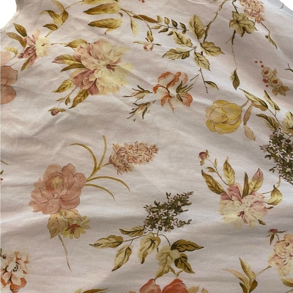 Zara Cream Fall floral chiffon ruffle wrap dress Fairycore Boho western feminine - Picture 11 of 16